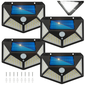 4x LED solárna lampa 70+30 SMD so senzorom