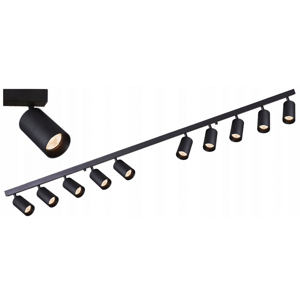 Koľajnicová lampa GU10 VIKI-L 10 - čierna