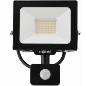 LED reflektor 30W 2v1 - neutrálna biela + čidlo pohybu