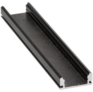 Plochý profil BRG-24 pre LED pásky, čierny, 1m + čierne tienidlo + rukoväť + koncovky