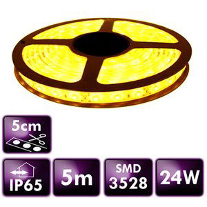 LED pásik - SMD 2835 - 5m - 60LED/m - 4,8 W/m - 1200Lm - 12V - IP65 - žltá
