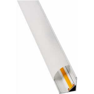 Rohový profil BRG-20 pre LED pásky, biely, 2m + opálové tienidlo + madlá + koncovky