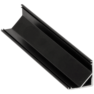 Rohový profil BRG-20 pre LED pásky, čierny, 1m + čierne tienidlo + madlá + koncovky