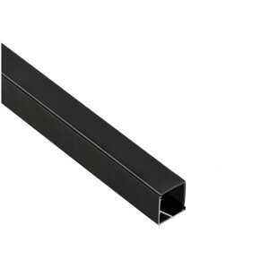 Rohový profil BRG-20 pre LED pásky, čierny, 1m + štvorcové čierne tienidlo