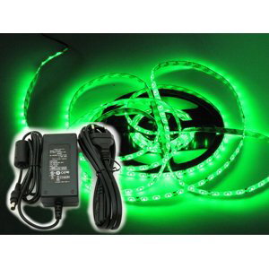 LED pásik KOMPLET - SMD 2835 - 5m - 300/5m - 4,8 W / m - zelený + konetkor + zdroj
