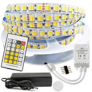 LED pásik - 5m - 12V - 14,4 W/m MULTIWHITE CCT + diaľkové ovládanie - sada