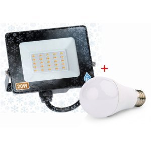 LED reflektor IVO-2 20W - neutrálna biela + LED žiarovka 10W ZADARMO