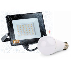 LED reflektor IVO-2 30W - neutrálna biela + LED žiarovka ZADARMO!