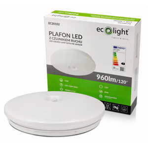 LED stropné svietidlo PIR - 12W - IP44 - neutrálna biela - senzor pohybu