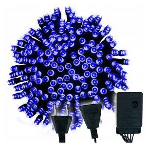 LED vianočná reťaz - 100LED - 10M - IP20 - 8 funkcií - modré