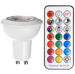 LED žárovka GU10 - 3W - 190Lm - RGB + neutrální bílá