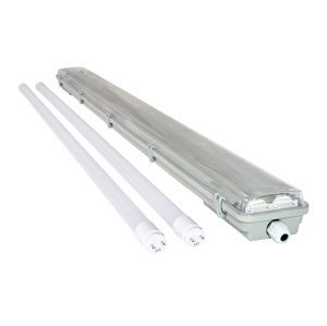 Prachotesné svietidlo + 2x LED trubica High Lumen - T8 - 120cm - 18W - studena biela - 4680Lm