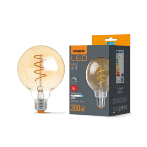 LED žiarovka AMBER filament - E27 - 4W - G95 - stmievateľná - teplá biela