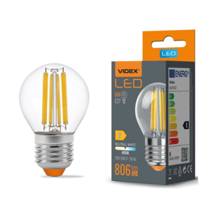 LED žiarovka filament - E27 - 6W - G45 - neutrálna biela