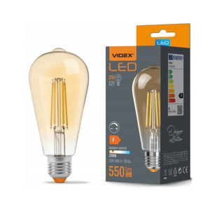LED žiarovka filament AMBER - E27 - 6W - ST64 - stmievateľná - teplá biela