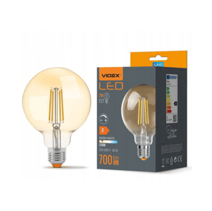 LED žiarovka filament AMBER - E27 - 7W - G95 - stmievateľná - teplá biela
