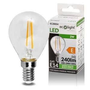 LED žiarovka E14 2W teplá biela