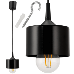 Závesná lampa MUG - čierna E27