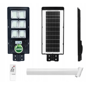 Pouličná LED solárna lampa Lantern ID297 240W + držiak a diaľkové ovládanie