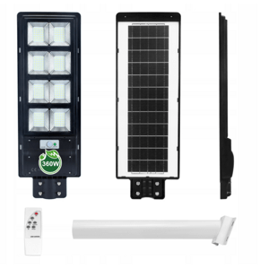 Pouličná LED solárna lampa Lantern ID298 360W + držiak a diaľkové ovládanie