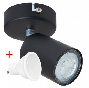 Stropné bodové svietidlo LED VIKI 1x GU10 čierne + 1x LED žiarovka