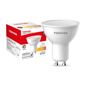 TOSHIBA LED žiarovka - GU10 - CCD - 5,5 W - 450Lm - teplá biela - záruka 5 rokov