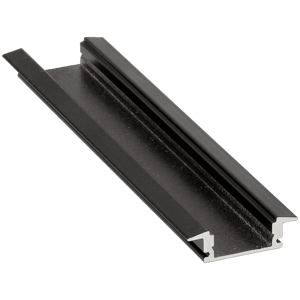 Zapustený profil BRG-23 SLIM pre LED pásky čierny 2m + čierny kryt + držiak + koncovky