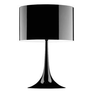 FLOS Spun Light T2 – čierna stolná lampa