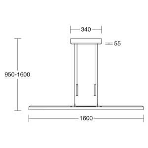 HerzBlut Leonora závesná lampa Up&Down 160 cm