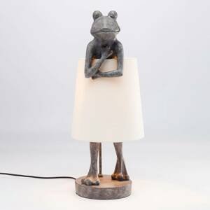 KARE Animal Frog stolná lampa sivá