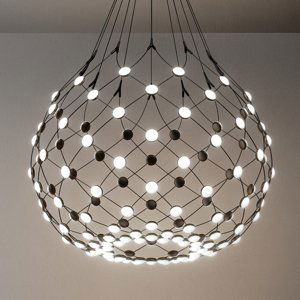 Luceplan Mesh závesná lampa Ø 80 cm Wireless 2m