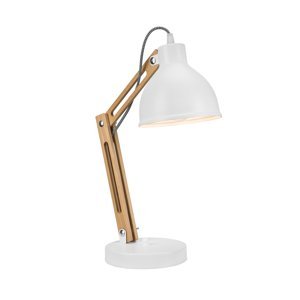 Stolná lampa Skansen, nastaviteľná, biela