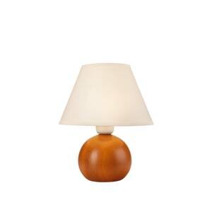 Stolná lampa Gill, drevo rustikálne/tienidlo biele