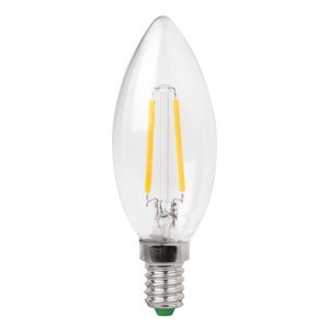 Sviečková LED žiarovka E14 3 W číra teplá biela