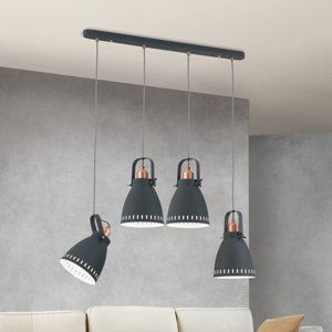 Závesná lampa Theke z kovu, 4-plameňová