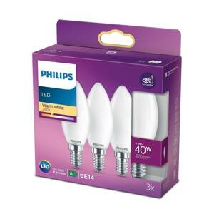 Philips sviečková LED E14 B35 4,3W matná 3ks