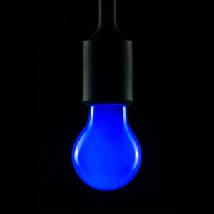 E27 2W LED žiarovka, modrá, stmievateľná