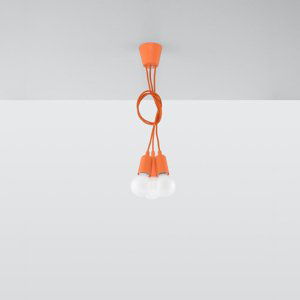 Závesná lampa Brasil, oranžová, troj-plameňová