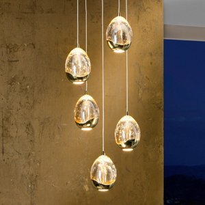 Závesné LED svietidlo Rocio, 5-pl. v zlate