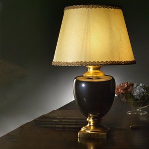 Stolová lampa Mozart v sivej zrkadlovej/zlatej