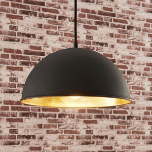 Čierno–zlatá závesná lampa Leya