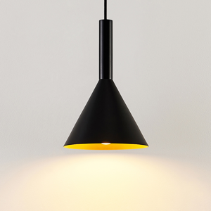 Arcchio Tadej závesná lampa 1pl 19 cm čierno-zlatá