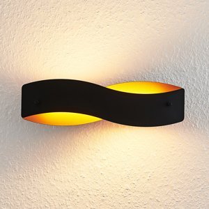 Arcchio Shana nástenná LED, čierno-zlatá