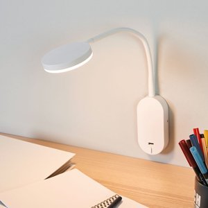Nástenné LED svietidlo Milow s flex ramenom a USB