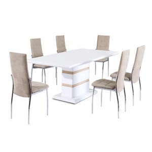 TEMPO KONDELA Mados jedálenský stôl biely lesk