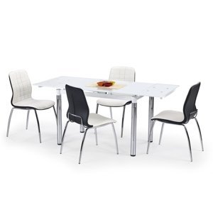 HALMAR L31 sklenený rozkladací jedálenský stôl biela / chróm