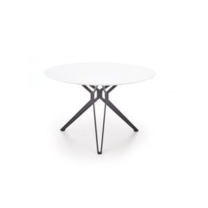 HALMAR Pixel okrúhly jedálenský stôl biely lesk / čierna