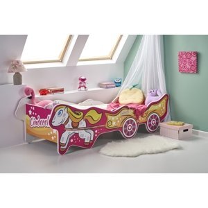 HALMAR Cinderella detská posteľ s roštom a matracom kombinácia farieb