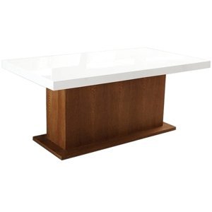 PYKA Kacper 200/400 rozkladací jedálenský stôl drevo D3 / biely vysoký lesk