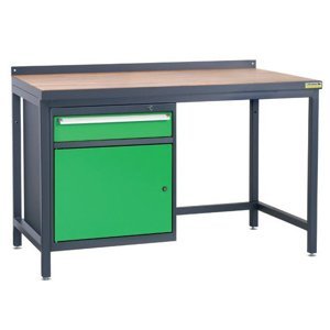 NABBI PSS02D/L3 pracovný stôl grafit / zelená